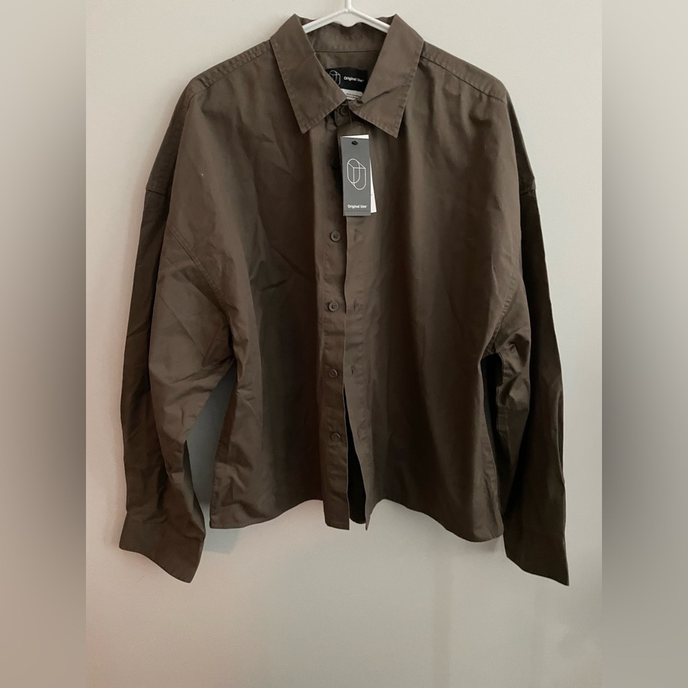 Original Use Taupe Button-Up Shirt size Medium NWT